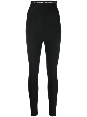 

Logo-waistband stretch leggings, Karl Lagerfeld Logo-waistband stretch leggings