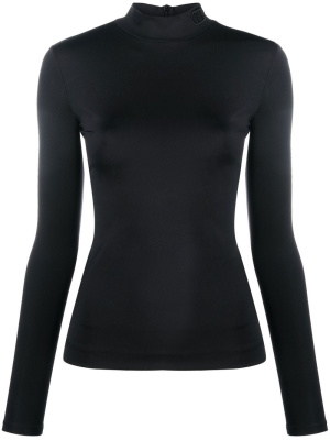 

Logo-embroidered high-neck top, Karl Lagerfeld Logo-embroidered high-neck top