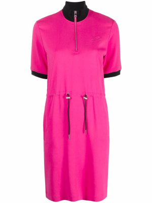 

Toggle-fastening short-sleeve dress, Karl Lagerfeld Toggle-fastening short-sleeve dress