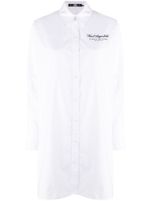 

Logo-print organic cotton shirt dress, Karl Lagerfeld Logo-print organic cotton shirt dress