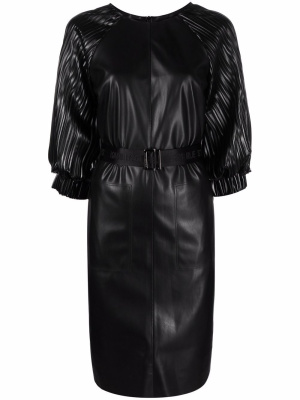 

Belted faux-leather dress, Karl Lagerfeld Belted faux-leather dress