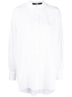 

Long-sleeve monogram cotton shirt, Karl Lagerfeld Long-sleeve monogram cotton shirt