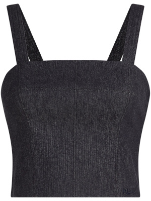 

X Amber Valletta Denim Look bandeaux top, Karl Lagerfeld X Amber Valletta Denim Look bandeaux top