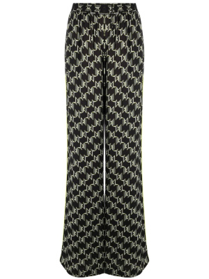 

Monogram-print wide-leg trousers, Karl Lagerfeld Monogram-print wide-leg trousers