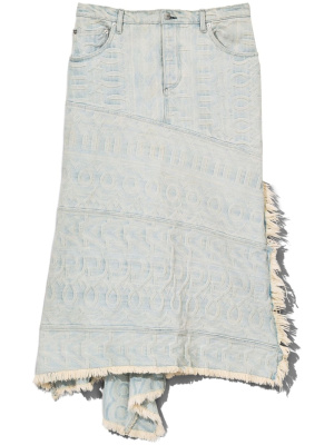 

Monogram-pattern denim skirt, Marc Jacobs Monogram-pattern denim skirt
