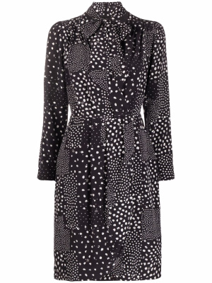 

Polka dot-print silk wrap dress, Karl Lagerfeld Polka dot-print silk wrap dress