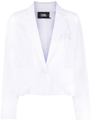 

Broderie anglaise cropped blazer, Karl Lagerfeld Broderie anglaise cropped blazer