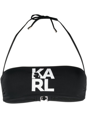 

Logo-print bandeau bikini top, Karl Lagerfeld Logo-print bandeau bikini top