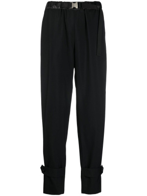 

Belted-waist tapered trousers, Sacai Belted-waist tapered trousers