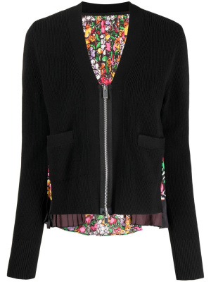 

Floral-print zip-up cardigan, Sacai Floral-print zip-up cardigan