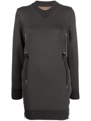 

Twill-panel sweatshirt dress, Sacai Twill-panel sweatshirt dress