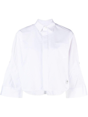 

Wide-sleeve cropped cotton shirt, Sacai Wide-sleeve cropped cotton shirt