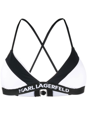 

Logo-trim triangle bikini top, Karl Lagerfeld Logo-trim triangle bikini top