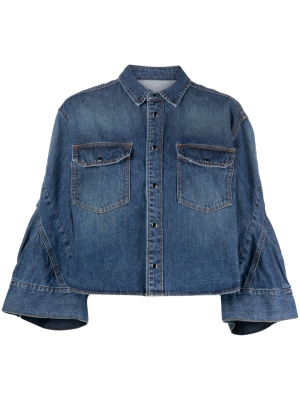 

Bell-sleeve cropped denim jacket, Sacai Bell-sleeve cropped denim jacket