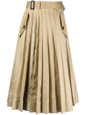 

High-waisted pleated midi skirt, Sacai High-waisted pleated midi skirt