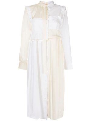 

Contrast-panel midi shirt dress, Sacai Contrast-panel midi shirt dress