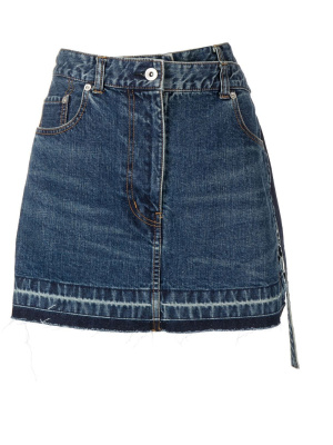

Raw-cut denim wrap shorts, Sacai Raw-cut denim wrap shorts