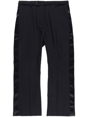 

Suting satin-panel cropped trousers, Sacai Suting satin-panel cropped trousers