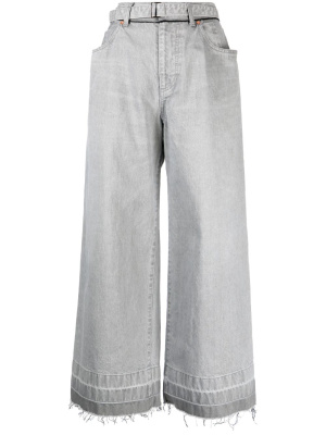 

Cropped wide-leg jeans, Sacai Cropped wide-leg jeans