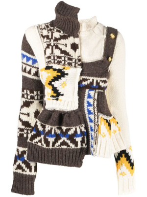 

Fair isle-knit panelled jumper, Sacai Fair isle-knit panelled jumper