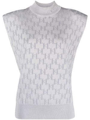 

Monogram jacquard knit top, Karl Lagerfeld Monogram jacquard knit top