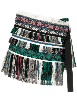 

Fringed asymmetric shorts, Sacai Fringed asymmetric shorts