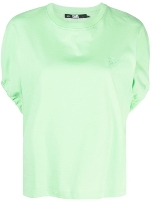 

Drawstring-sleeve organic-cotton T-shirt, Karl Lagerfeld Drawstring-sleeve organic-cotton T-shirt