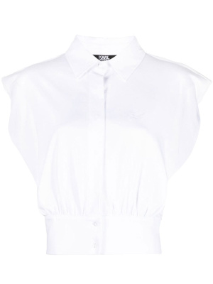 

Shoulder-pad sleeveless shirt, Karl Lagerfeld Shoulder-pad sleeveless shirt