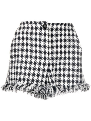 

Houndstooth frayed-edge shorts, TWINSET Houndstooth frayed-edge shorts