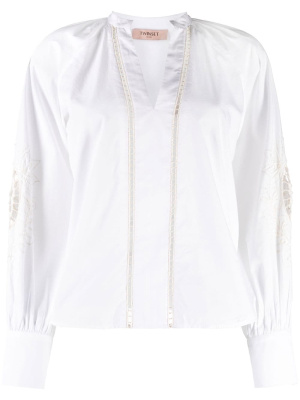 

Embroidered V-neck blouse, TWINSET Embroidered V-neck blouse
