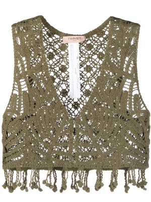 

Crochet-knit cropped top, TWINSET Crochet-knit cropped top