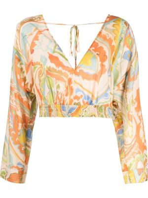 

Paisley-print cropped blouse, TWINSET Paisley-print cropped blouse