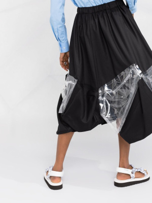 

Transparent-detail asymmetric skirt, Comme Des Garçons Transparent-detail asymmetric skirt