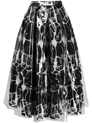 

Abstract print midi skirt, Comme Des Garçons Abstract print midi skirt