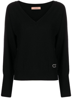 

V-neck knitted jumper, TWINSET V-neck knitted jumper
