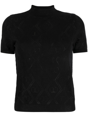 

Pointelle-knit logo top, TWINSET Pointelle-knit logo top