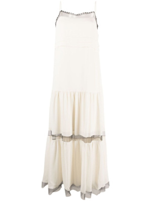 

Tulle-panel long dress, TWINSET Tulle-panel long dress