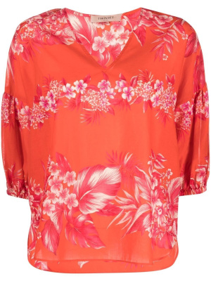 

Floral-print v-neck blouse, TWINSET Floral-print v-neck blouse