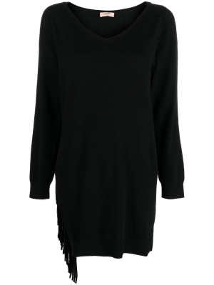

Fringe-trim knitted minidress, TWINSET Fringe-trim knitted minidress