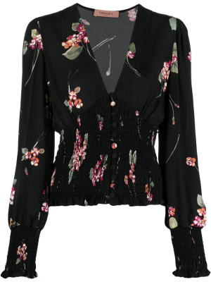 

Floral-print V-neck blouse, TWINSET Floral-print V-neck blouse