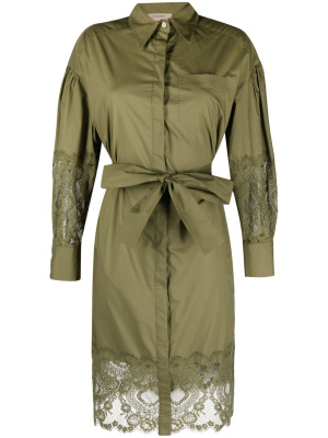 

Floral-lace cotton shirt dress, TWINSET Floral-lace cotton shirt dress