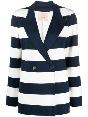 

Stripe-print double-breasted blazer, TWINSET Stripe-print double-breasted blazer