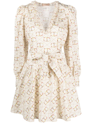 

Logo-print belted minidress, TWINSET Logo-print belted minidress