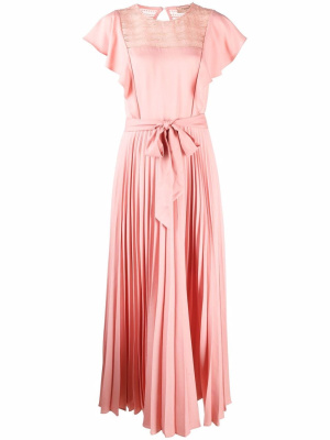 

Lace-chest pleated maxi dress, TWINSET Lace-chest pleated maxi dress