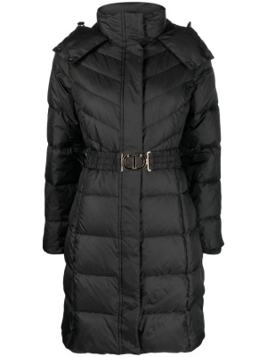 

Hooded belted puffer coat, TWINSET Hooded belted puffer coat