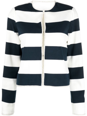 

Pearl-detailing striped sweatshirt, TWINSET Pearl-detailing striped sweatshirt