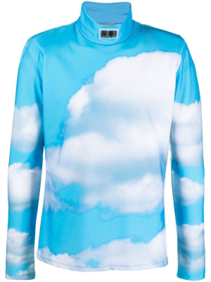

Cloud-print high-neck top, VTMNTS Cloud-print high-neck top