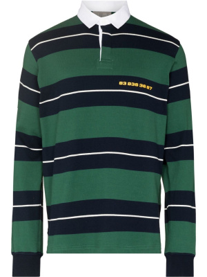 

Barcode-print striped polo shirt, VTMNTS Barcode-print striped polo shirt