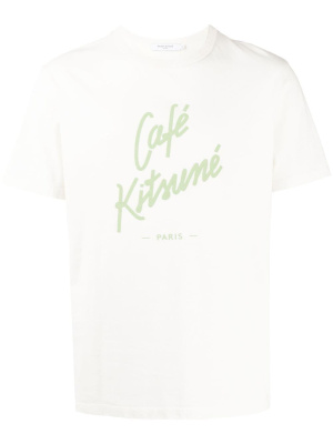 

Logo-print short-sleeved T-shirt, Maison Kitsuné Logo-print short-sleeved T-shirt