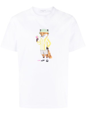

Fox-print cotton T-shirt, Maison Kitsuné Fox-print cotton T-shirt